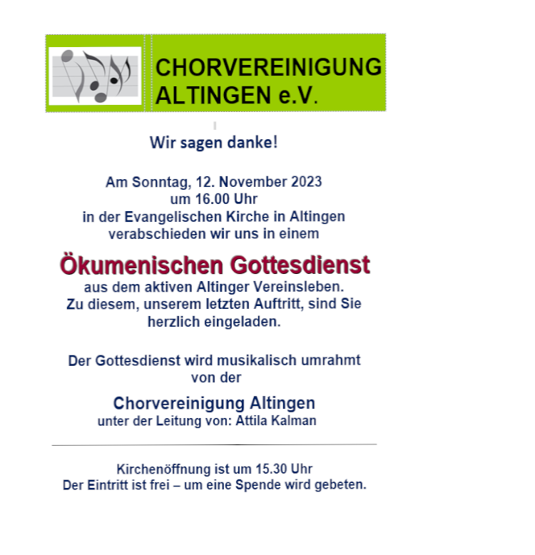 Plakat Verabschiedung im �kumenischen Gottesdienst