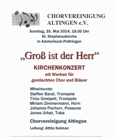 Informationsblatt -ohne Vorverkauf- f�r Konzert am 25-5-2014